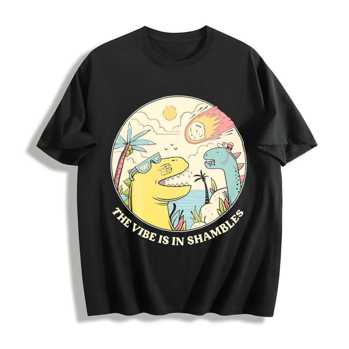 The Vibe Is in Shambless Cotton T-Shirt in Black