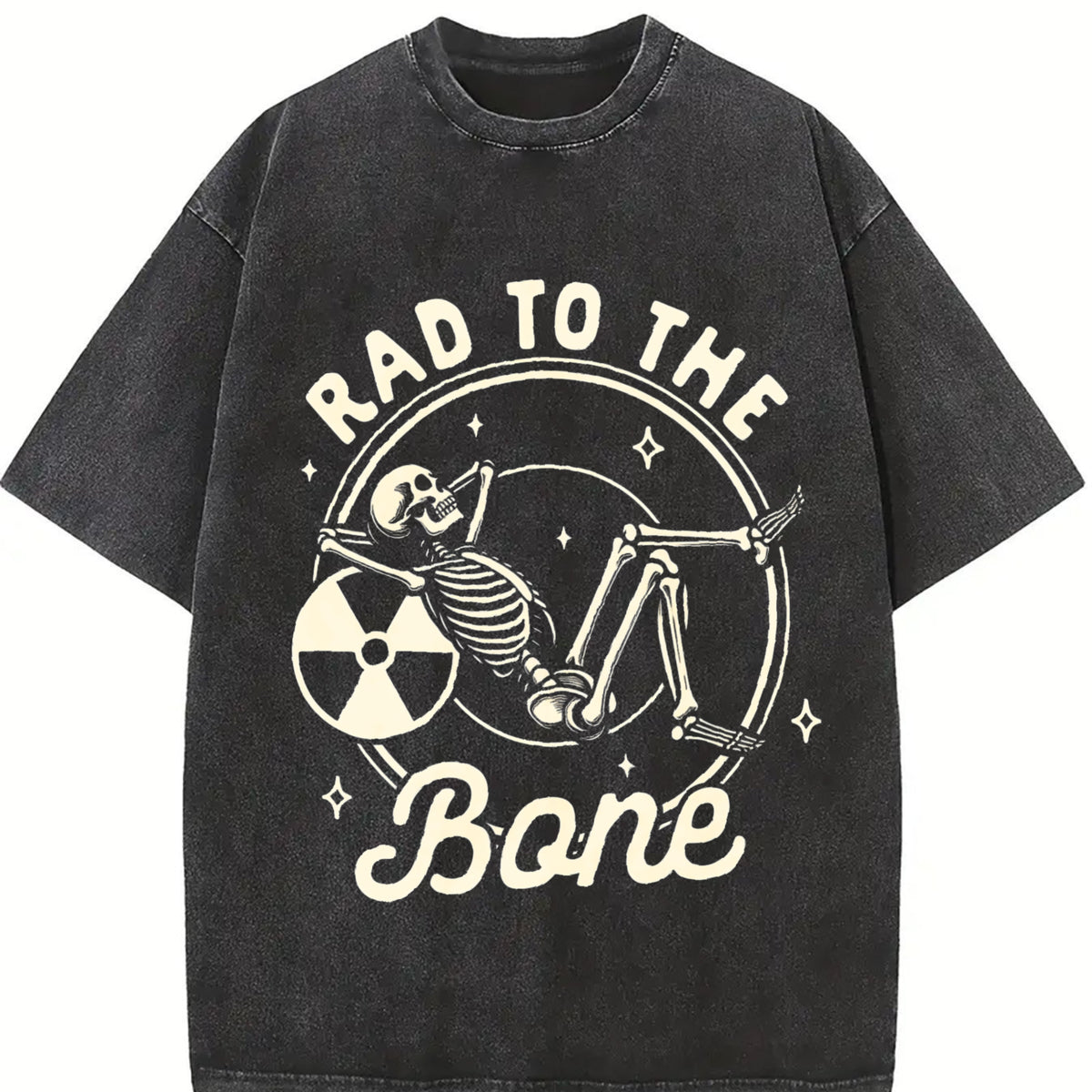 Rad Tech Radiology Radiologist X-ray Tech Rad To The Bone vintage washed oversized T-shirt in Black