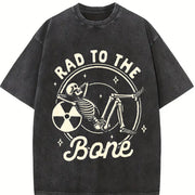 Rad Tech Radiology Radiologist X-ray Tech Rad To The Bone vintage washed oversized T-shirt in Black