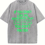 Mind Over Matter Bold Statement with Bold Text Vintage Washed T-Shirt in Gray