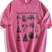 Trees of North America Vintage Washed T-Shirt in Red