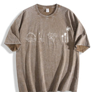 Surfer Ocean ® 90s Vintage Washed T-Shirt in Brown