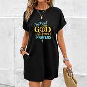 I Proved That God Answers Prayers Cotton T-Shirt in Black