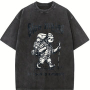 Slow Hiking Society Vintage Washed T-Shirt in Black