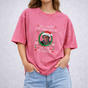 All I Want For Christmas Is For Steve To Survive vintage washed oversized T-shirt in Red