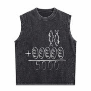 2 Fishes 5 Breads Jesus Feeds the 5000 Christian Bible Vintage Washed Tank Top in Black