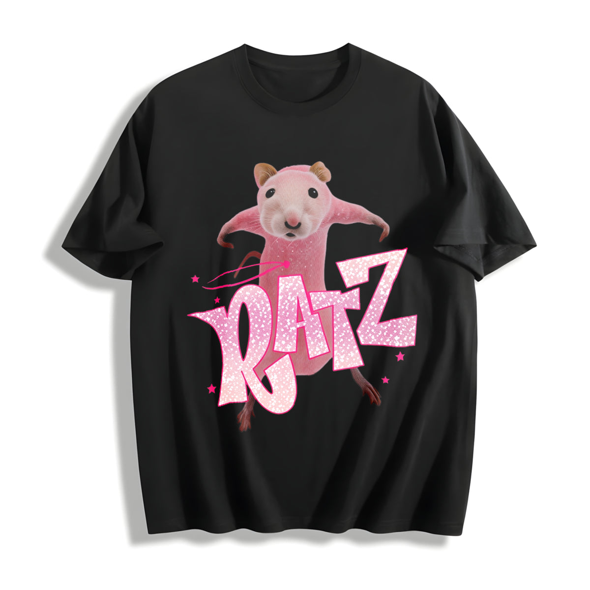 Ratz Meme Rat Cotton T-Shirt in Black