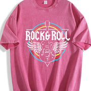 Round Rock Band Spring and -1xl-5xl Vintage Washed T-Shirt in Red
