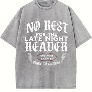 No Rest for the Late Night Reader Vintage Washed T-Shirt in Gray