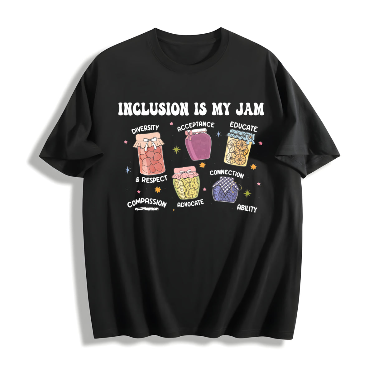 Inclusion Is My Jam Cotton T-Shirt in Black