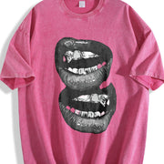 Fashionable Mouth Boxy for a Unique Bold Look vintage washed oversized T-shirt in Red