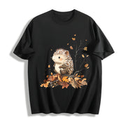 Little Hedgehog Cotton T-Shirt in Black