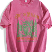 Out of Breath Hiking Society Vintage Washed T-Shirt in Red