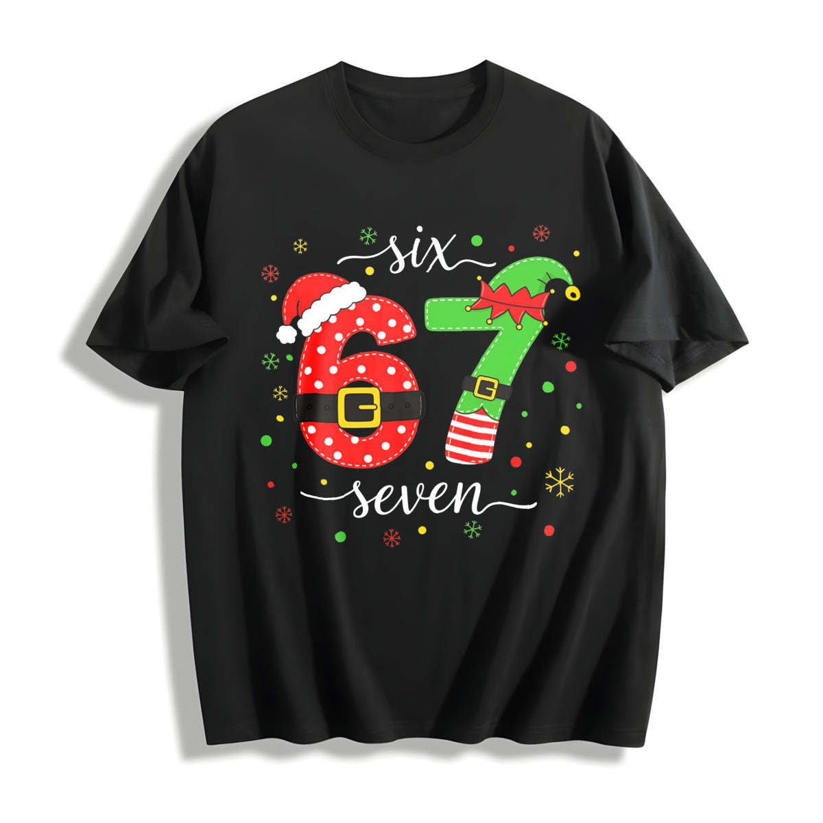 Six Seven Cotton T-Shirt in Black