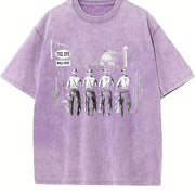 Western Cowboys ® Retro Wild West Vintage Washed T-Shirt in Purple