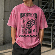 Motherhood Sometimes I Rock It Vintage Washed T-Shirt in Red