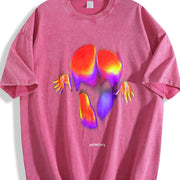 Midnight Thermal Face Art Tank Vintage Washed T-Shirt in Red