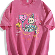 Heavy Distressed Anti-wax with a End Vintage Washed T-Shirt in Red