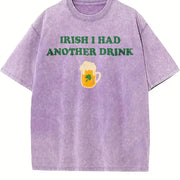 Irish I Had Another Drink Baby Vintage Washed T-Shirt in Purple