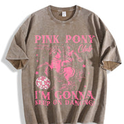 Chappell Roan Pink Pony Club Midwest Princess Tour vintage washed oversized T-shirt in Brown