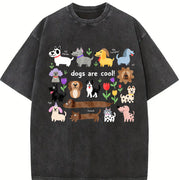 A Premium a Pleated Vintage Washed T-Shirt in Black