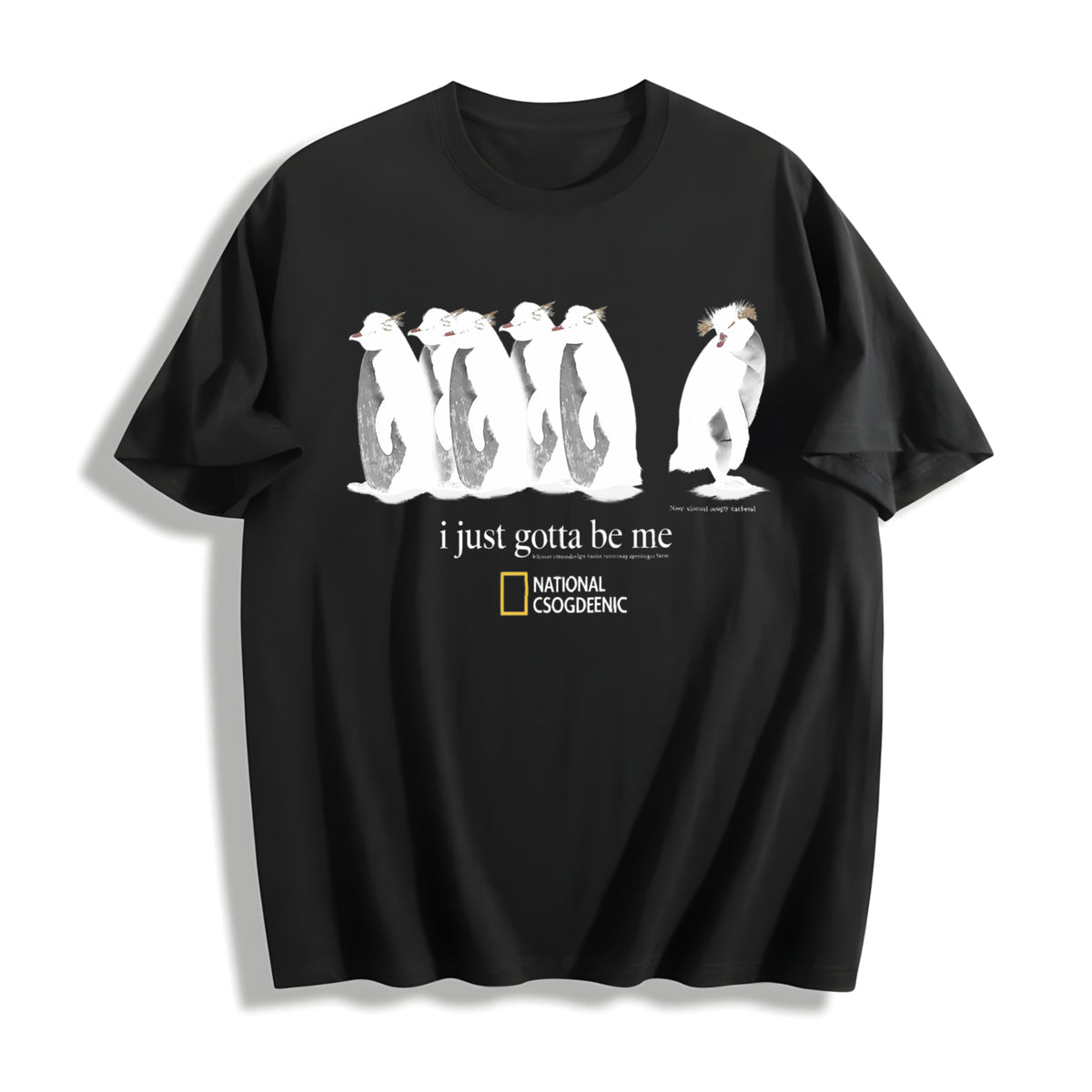 I Just Gotta Be Me Penguins Cotton T-Shirt in Black