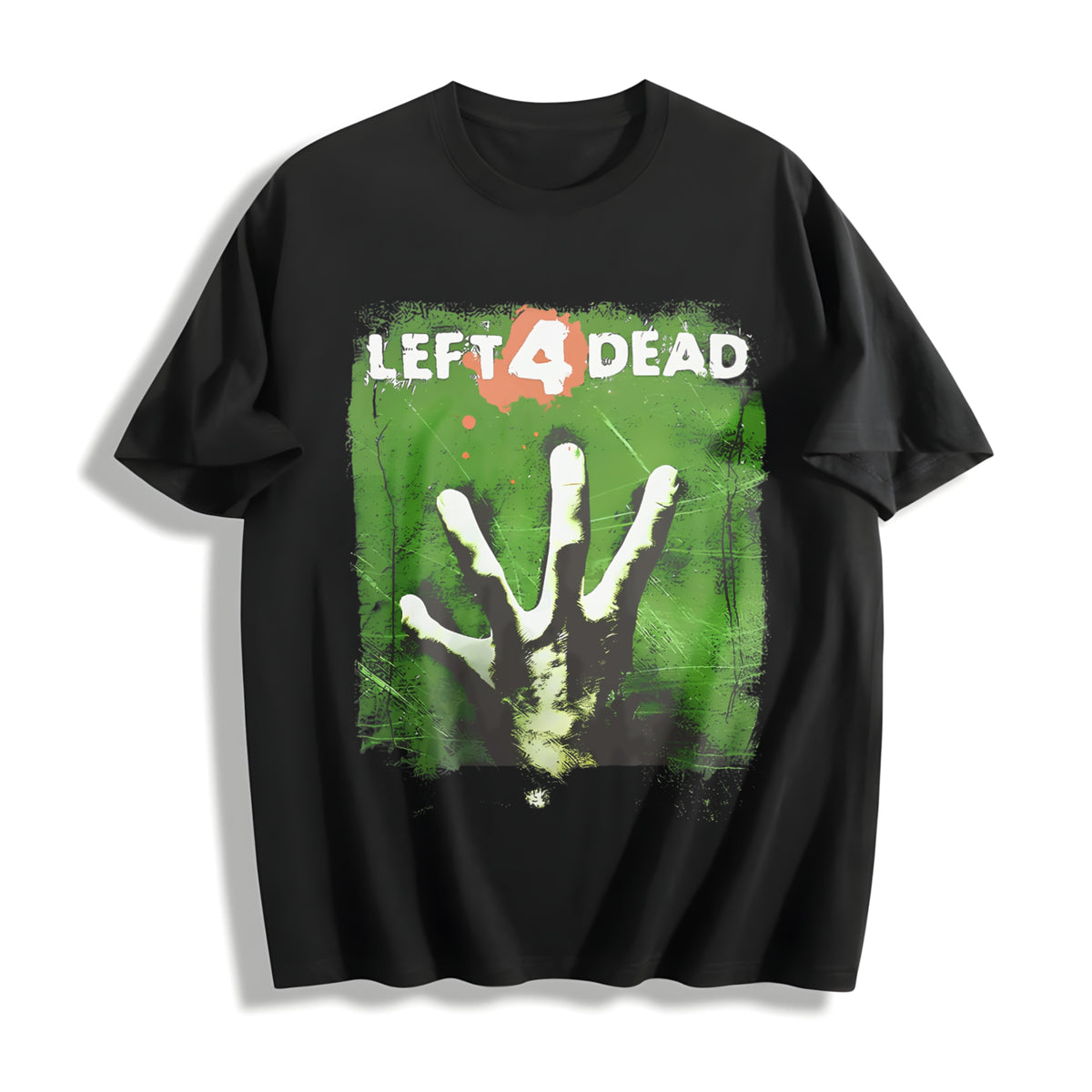 Left 4 Dead New 2008 Grunge Y2K Tapout Affliction Emo Goth Cotton T-Shirt in Black
