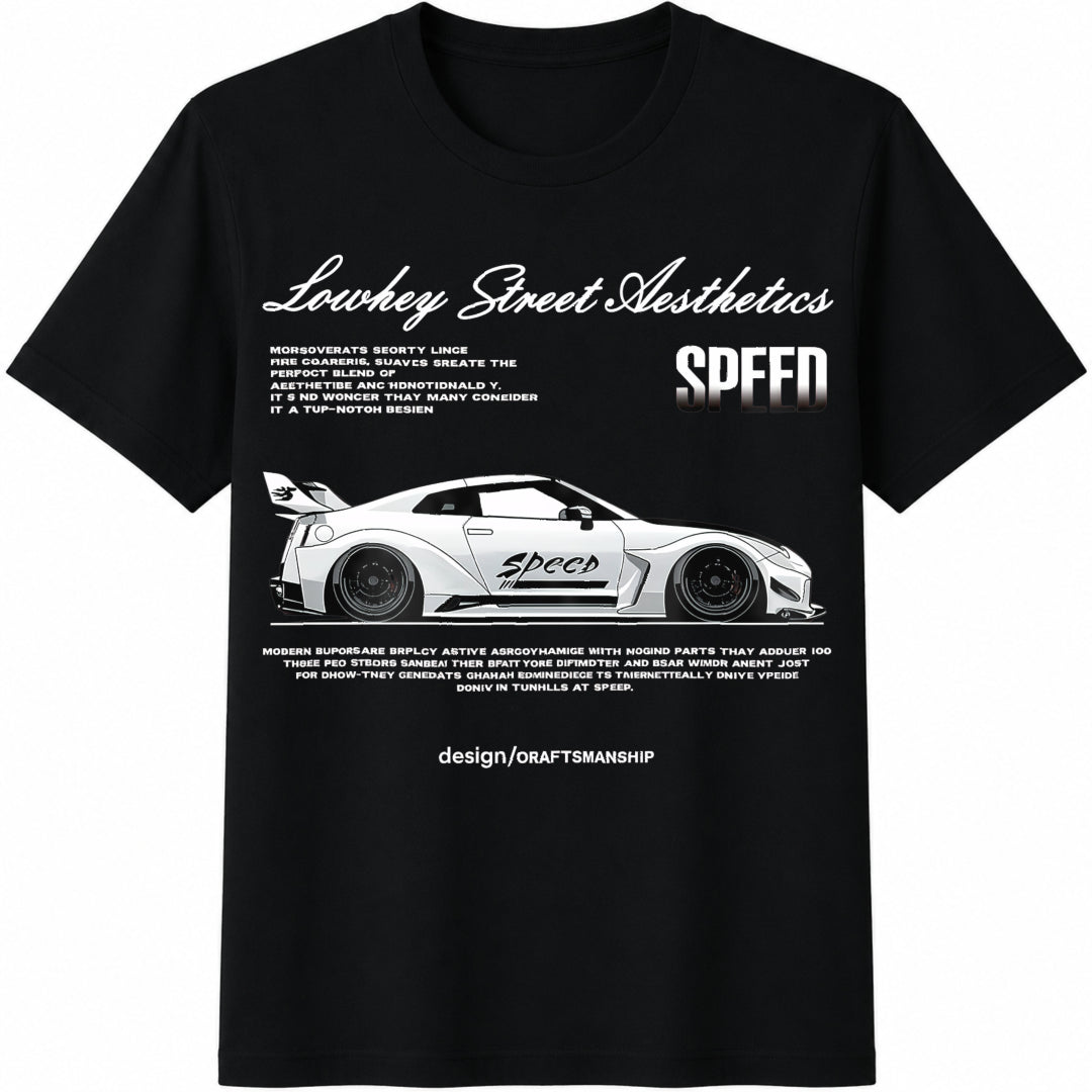 SHEIN Slogan & Car Cotton T-Shirt in Black