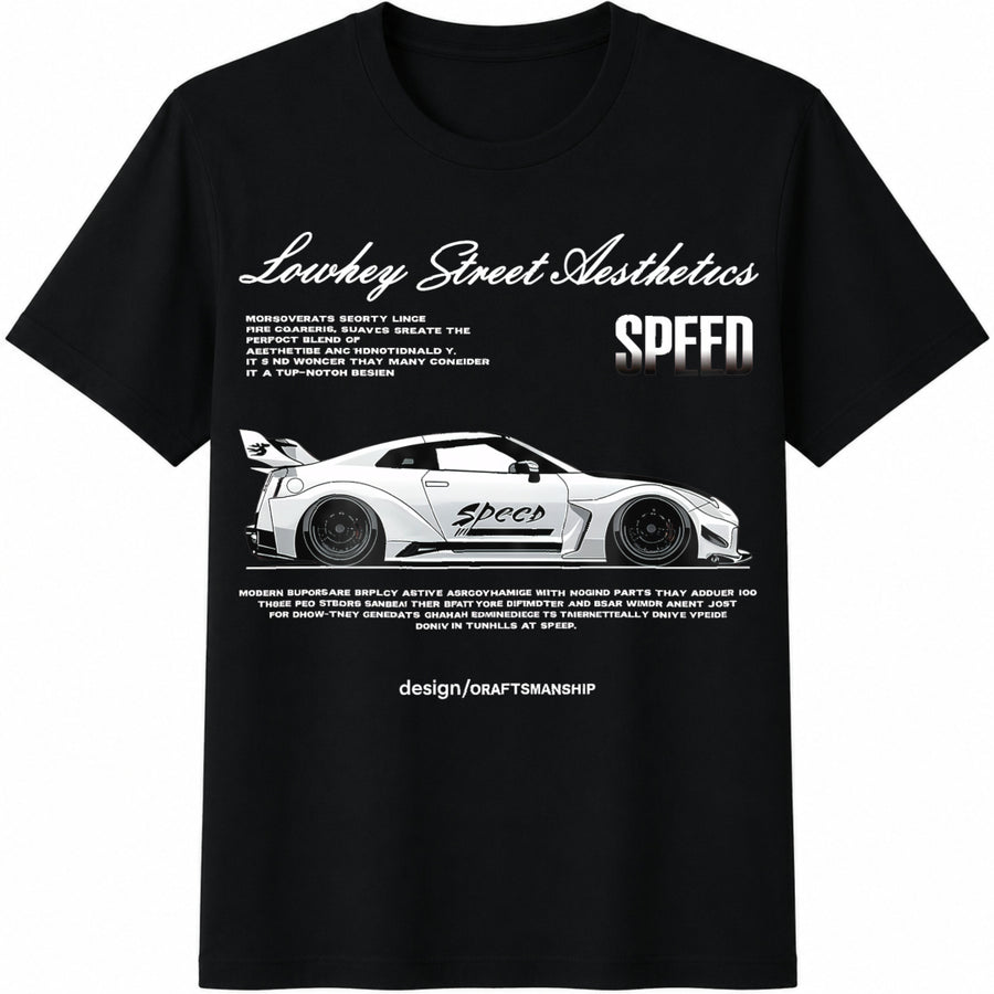 SHEIN Slogan & Car Cotton T-Shirt in Black