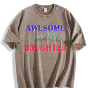 Awesome Like My Daughter Vintage Washed T-Shirt in Brown