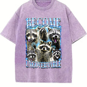 Become Ungovernable Raccoon Vintage Washed T-Shirt in Purple