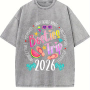 Coastal Granddaughter Vibes Sun-faded Broken-in Feel Vintage Washed T-Shirt in Gray