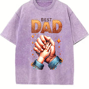 Best Dad Fist Bump Vintage Washed T-Shirt in Purple