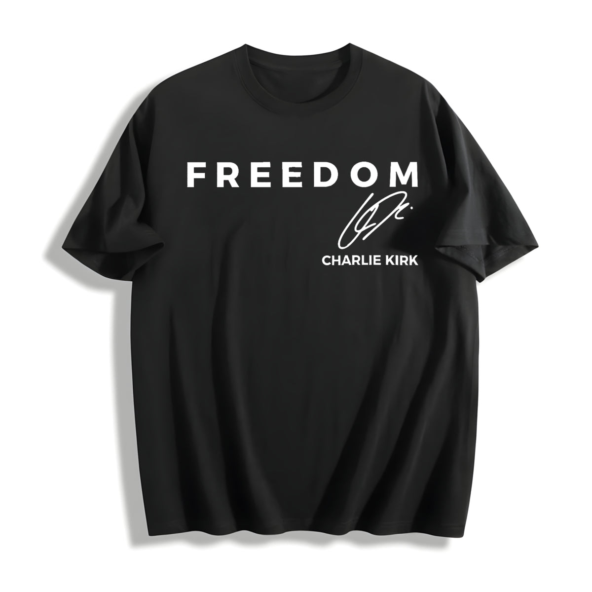Charlie Kirk Freedom Cotton T-Shirt in Black