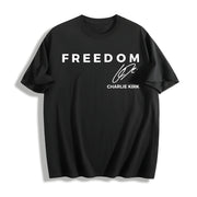 Charlie Kirk Freedom Cotton T-Shirt in Black