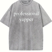 Professional Yapper Vintage Washed T-Shirt in Gray