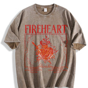 Fireheart Aelin Galathynius To Whatever End vintage washed oversized T-shirt in Brown