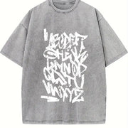 For Formal Urban Distressed Enthusiasts Vintage Washed T-Shirt in Gray
