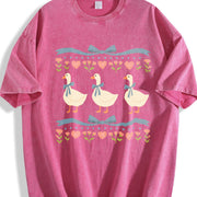 Blue Ribbon Goose Retro Goose Vintage Washed T-Shirt in Red