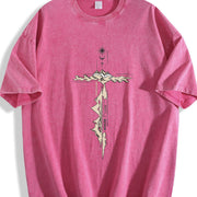 Retro 230 Romans God Is Greater Than Our Highs and Lows Vintage Washed T-Shirt in Red