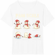 Pain Scale Snowman Cotton T-Shirt in White