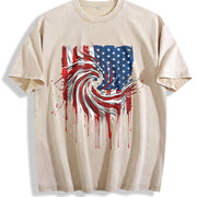Effortless Chic Coastal Granddaughter Sun-faded American Vintage Washed T-Shirt in Beige