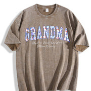 Personalized Grandma Vintage Washed T-Shirt in Brown