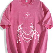 Chain of Judgement Kurapika Hunter x Hunter Anime vintage washed oversized T-shirt in Red