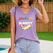 Juneteenth Blackity Black Celebration Elegant Vest Women's Color Cotton Tank Top in Purple