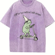 Fuc k Ice FDT Anti ICE Frog and Batik vintage washed oversized T-shirt in Purple