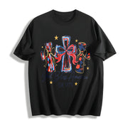 God Bless America 250th Anniversary of the United States Cotton T-Shirt in Black