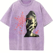 Star Portrait Tank Vintage Washed T-Shirt in Purple