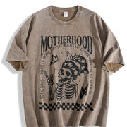 Motherhood Sometimes I Rock It Vintage Washed T-Shirt in Brown