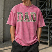 Custom Moss Dad Camo Hunting Dad Vintage Washed T-Shirt in Red